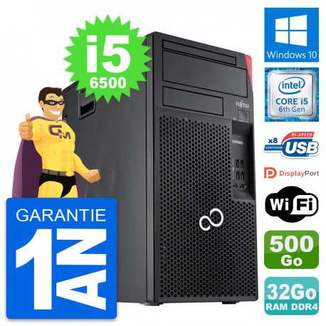 PC Tour Fujitsu Esprimo P557 Intel i5-6500 RAM 32Go Disque 500Go Windows 10 Wifi