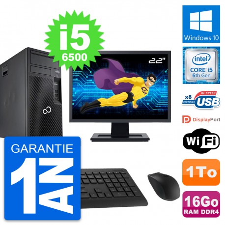 PC Tour Fujitsu P557 Ecran 22" Intel i5-6500 RAM 16Go Disque 1To Windows 10 Wifi