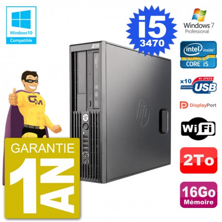 PC HP WorkStation Z220 SFF Core i5-3470 RAM 16Go Disque 2To Graveur DVD Wifi W7