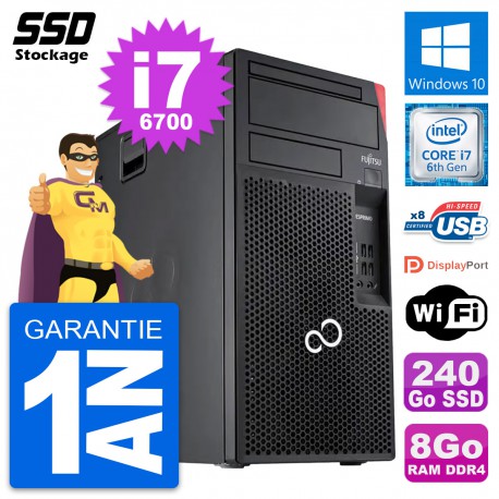 PC Tour Fujitsu Esprimo P557 MT Intel i7-6700 RAM 8Go SSD 240Go Windows 10 Wifi