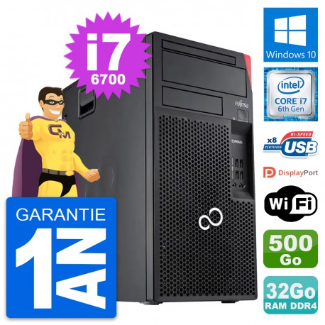 PC Tour Fujitsu Esprimo P557 Intel i7-6700 RAM 32Go Disque 500Go Windows 10 Wifi