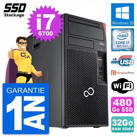 PC Tour Fujitsu Esprimo P557 MT Intel i7-6700 RAM 32Go SSD 480Go Windows 10 Wifi