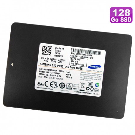 SSD 128Go 2.5" Samsung MZ-7TE128D MZ7TE128HMGR-000D1 0X4W7P X4W7P Disque Dur