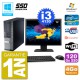 PC Dell 9020 SFF Ecran 19" Intel i3-4130 RAM 4Go SSD 120Go Graveur DVD Wifi W7