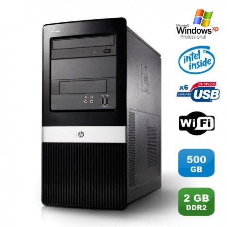 PC HP COMPAQ DX2400 Core 2 Duo E7200 2.53Ghz 2Go DDR2 500Go WIFI Win XP PRO