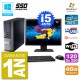PC Dell 9020 SFF Ecran 19" Intel i5-4570 RAM 4Go SSD 120Go Graveur DVD Wifi W7