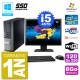 PC Dell 9020 SFF Ecran 19" Intel i5-4570 RAM 8Go SSD 120Go Graveur DVD Wifi W7