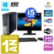 PC Dell 9020 SFF Ecran 19" Intel i5-4570 RAM 8Go SSD 240Go Graveur DVD Wifi W7