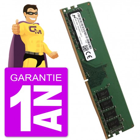 8Go RAM DDR4 PC4-19200U Micron MTA8ATF1G64AZ-2G3H1 DIMM PC Bureau