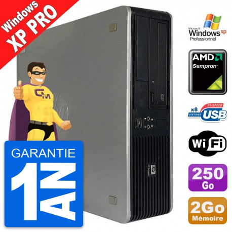 PC HP Compaq DC5850 SFF AMD Sempron RAM 2Go Disque Dur 250Go Windows XP Pro