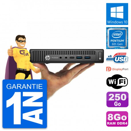 Ultra Mini PC HP 600 G2 DM Pentium G4400T RAM 8Go Disque 250Go Windows 10 Wifi