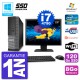 PC Dell 3020 SFF Ecran 22" Intel i7-4790 RAM 8Go SSD 120Go Graveur DVD Wifi W7