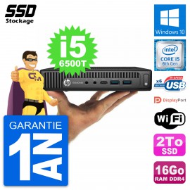 Ultra Mini PC HP 800 G2 DM Intel Core i5-6500T RAM 16Go SSD 2To Windows 10 Wifi
