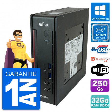 Mini PC Fujitsu Esprimo Q956 Intel G4400T RAM 32Go Disque 250Go Windows 10 Wifi