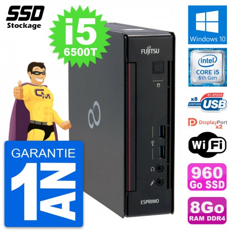 Mini PC Fujitsu Esprimo Q956 Intel i5-6500T RAM 8Go SSD 960Go Windows 10 Wifi