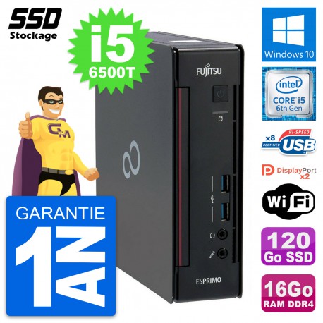 Mini PC Fujitsu Esprimo Q956 Intel i5-6500T RAM 16Go SSD 120Go Windows 10 Wifi