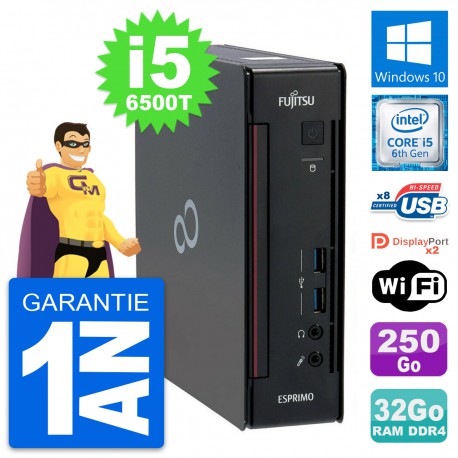 Mini PC Fujitsu Esprimo Q956 Core i5-6500T RAM 32Go Disque 250Go Windows 10 Wifi