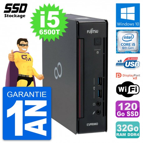 Mini PC Fujitsu Esprimo Q956 Intel i5-6500T RAM 32Go SSD 120Go Windows 10 Wifi