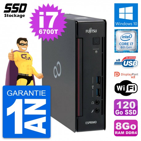 Mini PC Fujitsu Esprimo Q956 Intel i7-6700T RAM 8Go SSD 120Go Windows 10 Wifi