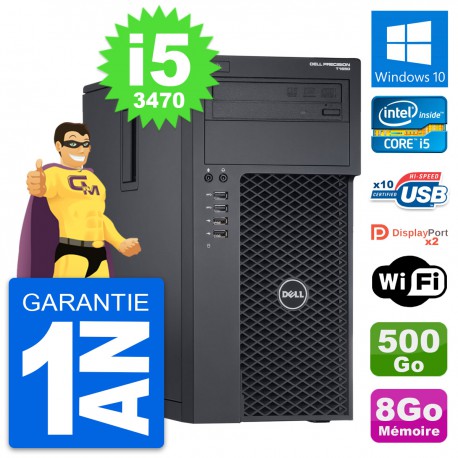 PC Tour Dell Precision T1650 Intel i5-3470 RAM 8Go Disque 500Go Windows 10 Wifi