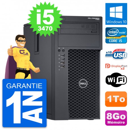 PC Tour Dell Precision T1650 MT Intel i5-3470 RAM 8Go Disque 1To Windows 10 Wifi