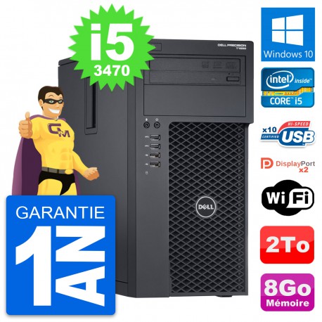 PC Tour Dell Precision T1650 MT Intel i5-3470 RAM 8Go Disque 2To Windows 10 Wifi