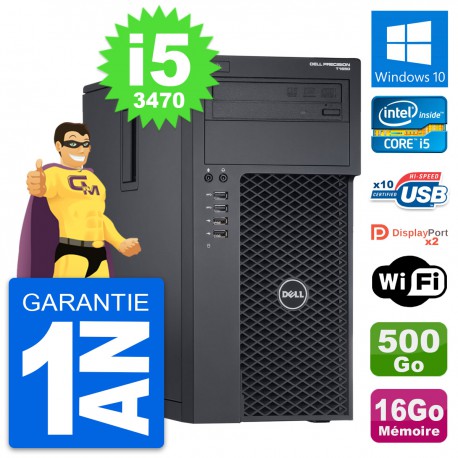 PC Tour Dell Precision T1650 Intel i5-3470 RAM 16Go Disque 500Go Windows 10 Wifi
