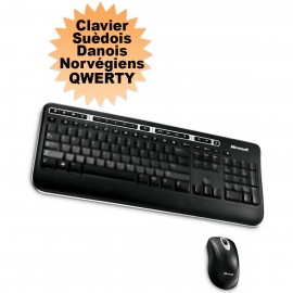 Clavier Souris sans fil Microsoft Wireless Media Desktop 1000 QWERTY Nordic NEUF