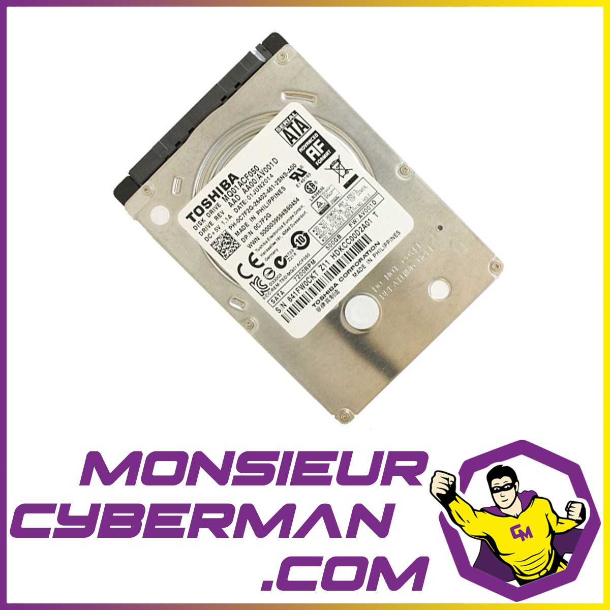 Disque Dur 640Go SATA 2.5 Toshiba MK6476GSX Pc Portable 8Mo -  MonsieurCyberMan