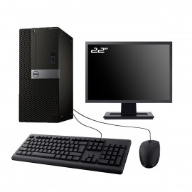 PC Dell OptiPlex 5040 MT Ecran 22" Intel G4400 RAM 16Go HDD 2To W10 Wifi