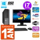 PC Dell 3020 SFF Ecran 22" Intel i7-4770 RAM 4Go SSD 120Go Graveur DVD Wifi W7