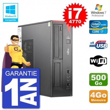 PC Fujitsu Esprimo E520 DT i7-4770 RAM 4Go Disque 500Go Graveur DVD Wifi W7