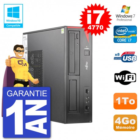 PC Fujitsu Esprimo E520 DT i7-4770 RAM 4Go Disque 1To Graveur DVD Wifi W7
