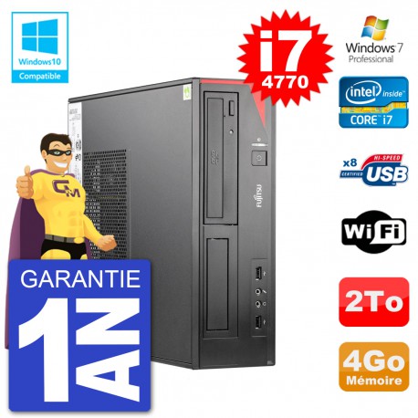 PC Fujitsu Esprimo E520 DT i7-4770 RAM 4Go Disque 2To Graveur DVD Wifi W7