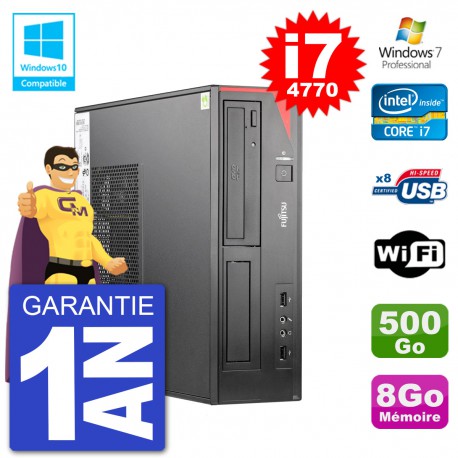 PC Fujitsu Esprimo E520 DT i7-4770 RAM 8Go Disque 500Go Graveur DVD Wifi W7
