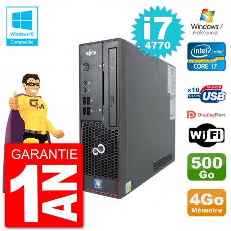 PC Fujitsu Esprimo C720 SFF i7-4770 RAM 4Go Disque 500Go Graveur DVD Wifi W7