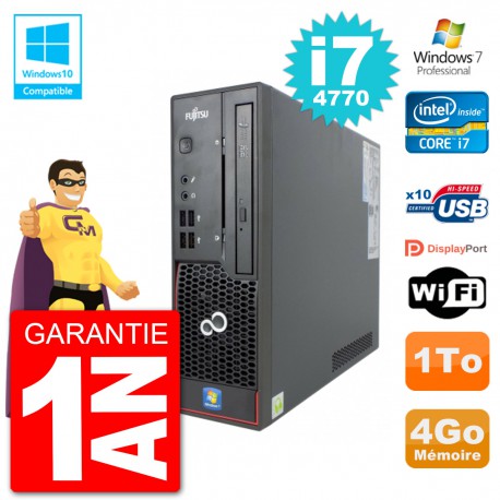 PC Fujitsu Esprimo C720 SFF i7-4770 RAM 4Go Disque 1To Graveur DVD Wifi W7