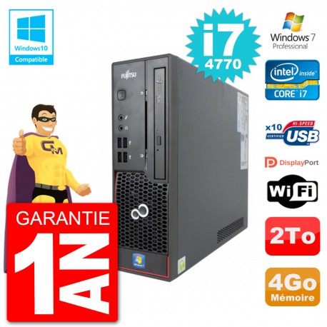 PC Fujitsu Esprimo C720 SFF i7-4770 RAM 4Go Disque 2To Graveur DVD Wifi W7