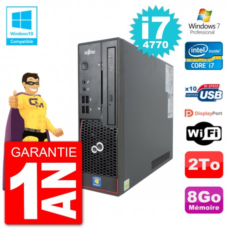 PC Fujitsu Esprimo C720 SFF i7-4770 RAM 8Go Disque 2To Graveur DVD Wifi W7
