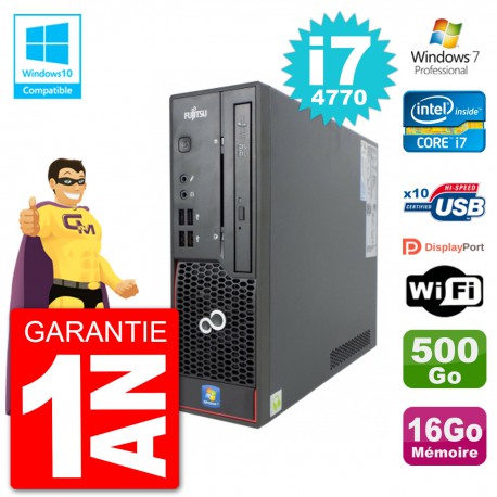 PC Fujitsu Esprimo C720 SFF i7-4770 RAM 16Go Disque 500Go Graveur DVD Wifi W7