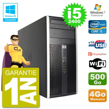 PC HP 6300 MT Intel Core i5-2400 RAM 4Go Disque 500Go Graveur DVD Wifi W7