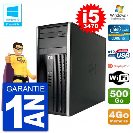 PC HP 6300 MT Intel Core i5-3470 RAM 4Go Disque 500Go Graveur DVD Wifi W7