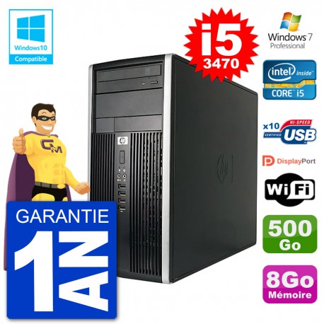 PC HP 6300 MT Intel Core i5-3470 RAM 8Go Disque 500Go Graveur DVD Wifi W7