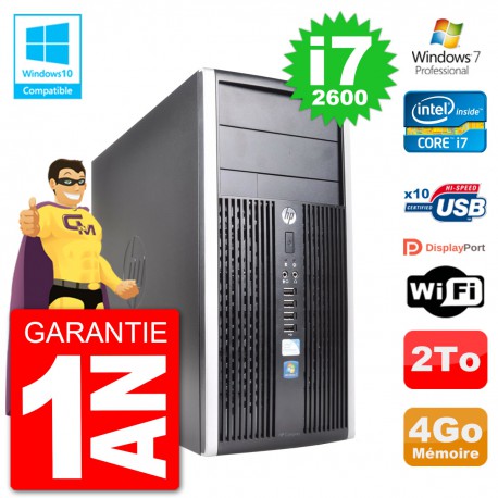 PC HP 6300 MT Intel Core i7-2600 RAM 4Go Disque Dur 2To Graveur DVD Wifi W7
