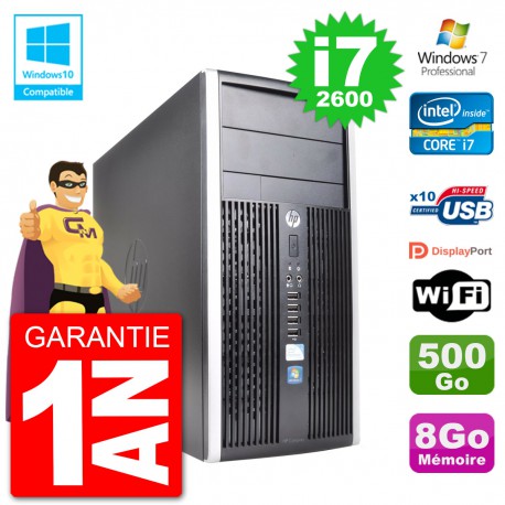 PC HP 6300 MT Intel Core i7-2600 RAM 8Go Disque 500Go Graveur DVD Wifi W7
