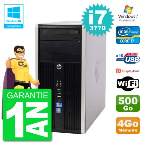 PC HP 6300 MT Intel Core i7-3770 RAM 4Go Disque 500Go Graveur DVD Wifi W7