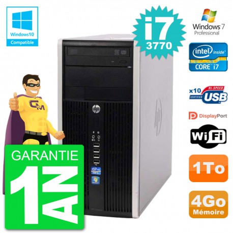 PC HP 6300 MT Intel Core i7-3770 RAM 4Go Disque Dur 1To Graveur DVD Wifi W7