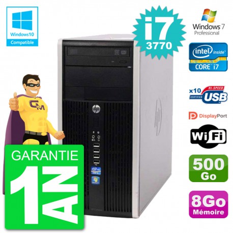 PC HP 6300 MT Intel Core i7-3770 RAM 8Go Disque 500Go Graveur DVD Wifi W7