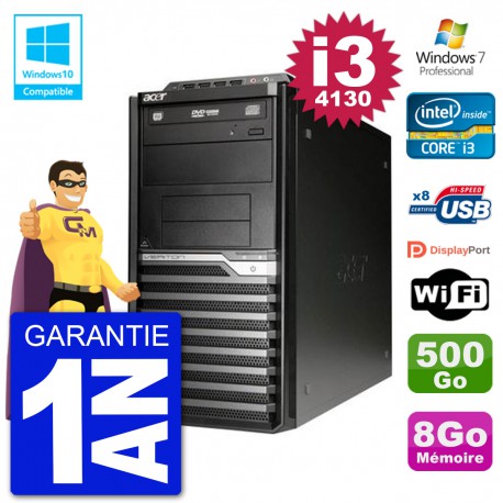 PC Acer Veriton M4630G MT i3-4130 RAM 8Go Disque 500Go Graveur DVD Wifi W7