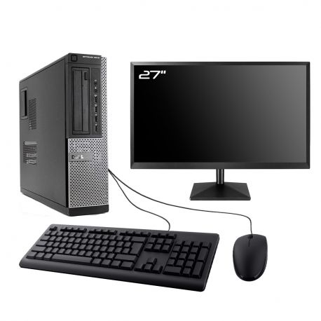 PC Dell Optiplex 9010 DT Ecran 27" Intel I5-3470 RAM 8Go SSD 2To W10 Wifi